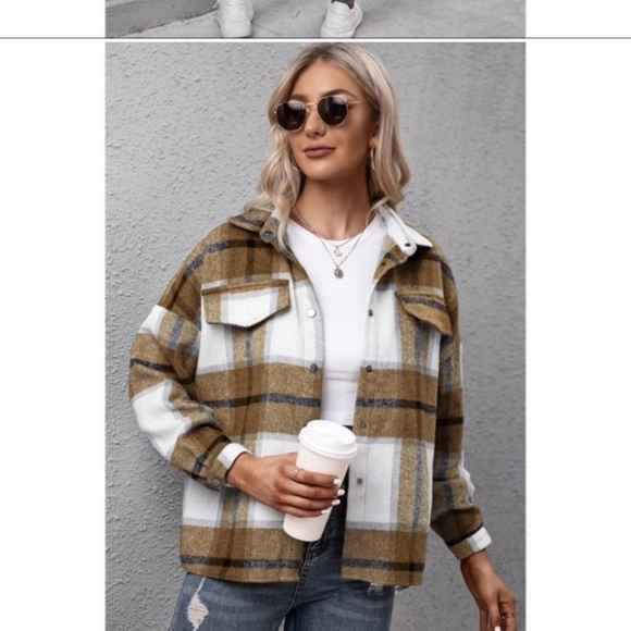 Plaid button down flannel shirt jacket. M/XL - Picture 4 of 4